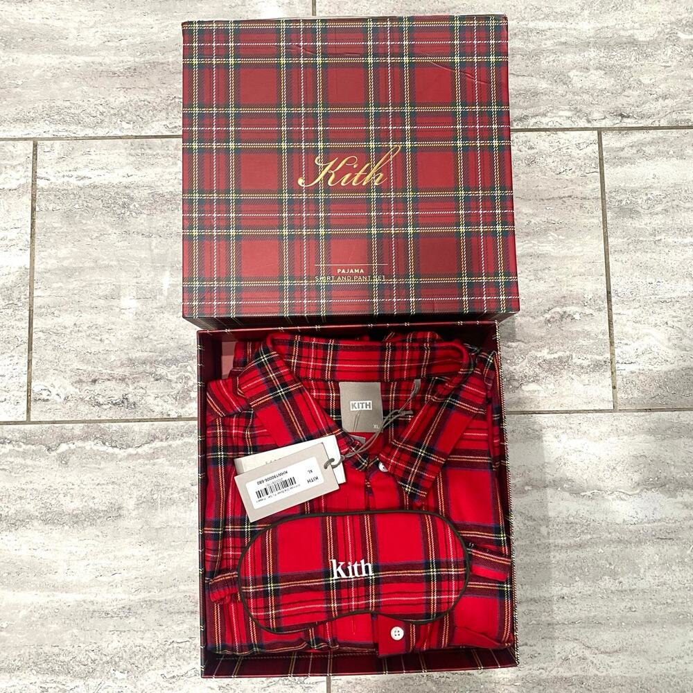 Kith Kithmas Plaid Ora Boxer PJ Pajama Set Women’s Size XL